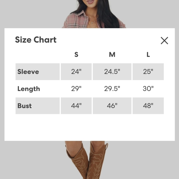 SHE + SKY Baby Pink Plaid Soft Fleece Lightweight Shacket - Picture 16 of 16